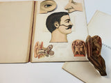 c.1890 Dutch Anatomy Book with Moveable , The Brain and the Senses of Man