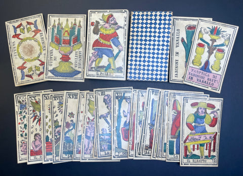 19th Century Italian Tarot Cards c.1880 Vallo Italy 78/78