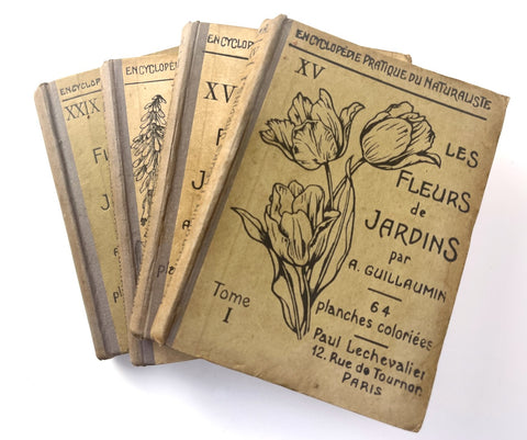 1929-36 Les Fleurs de Jardins, A. Guillaumin, Four Volumes